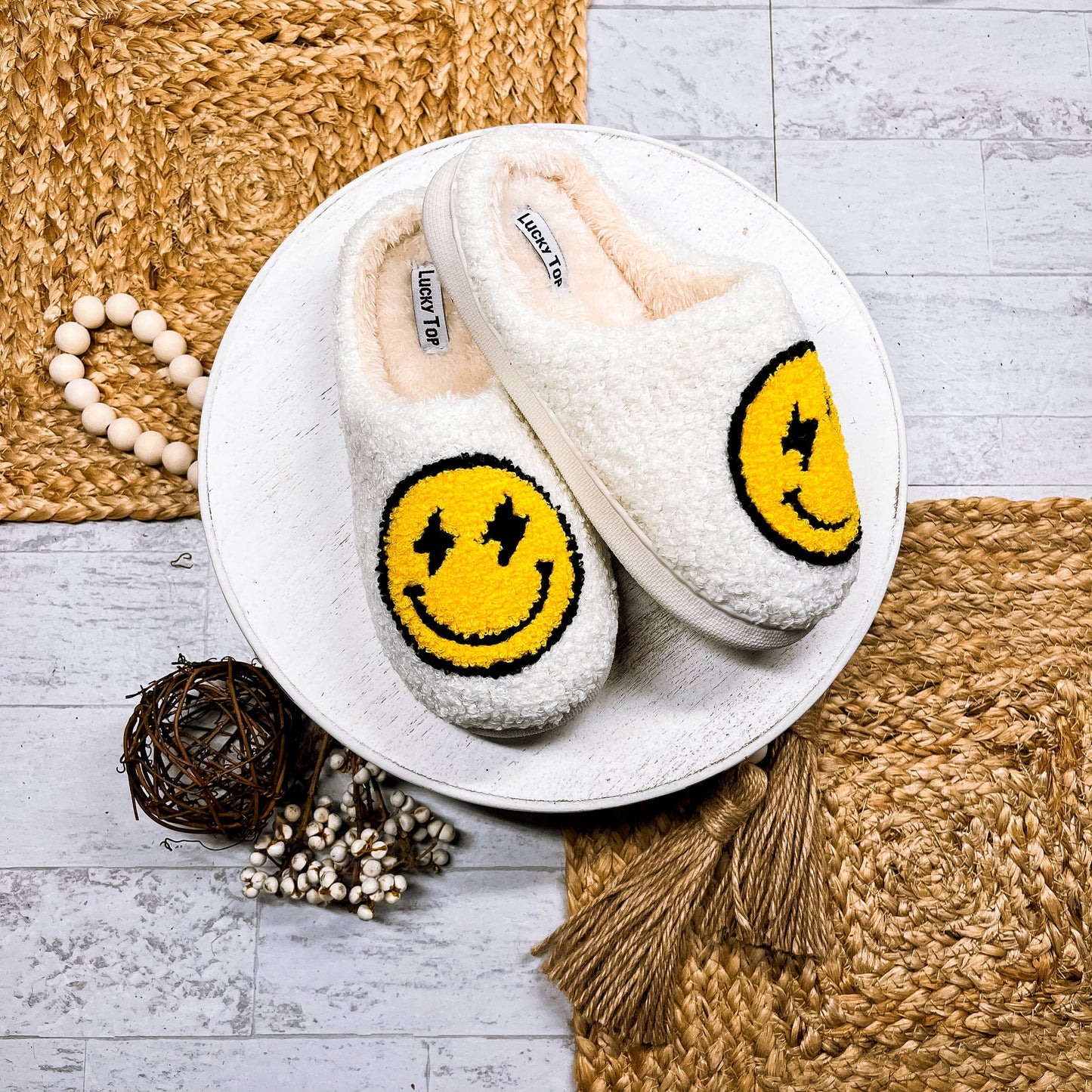 Derby Smiley Face Slippers - KIDS