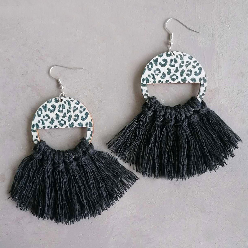 *RTS* Macrame Cheetah Earrings