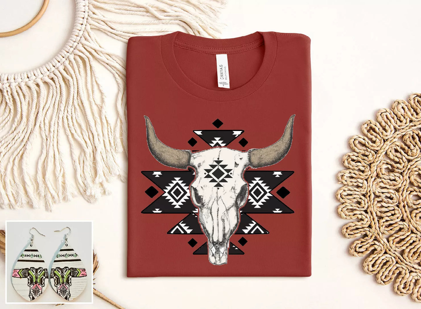 Western Cow Skull Tee