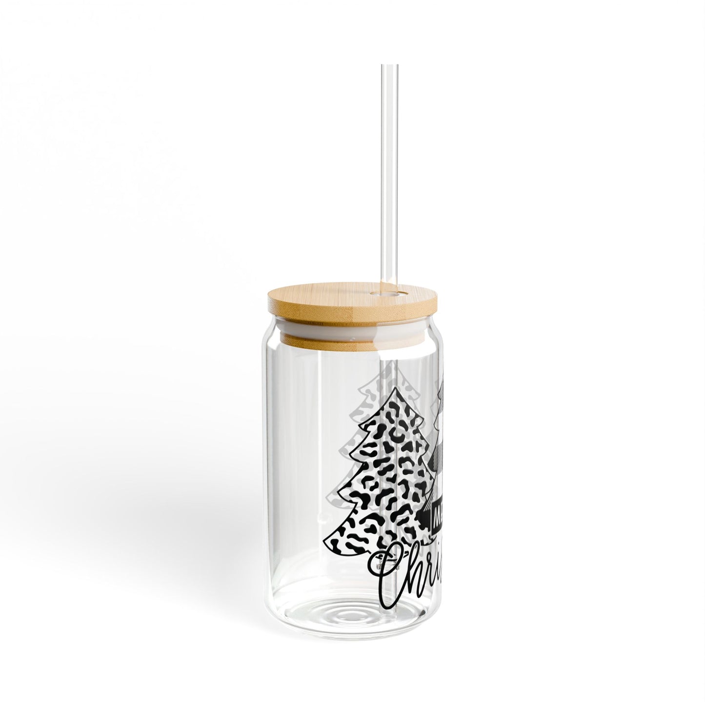 Black and White Tree, Sipper Glass, 16oz