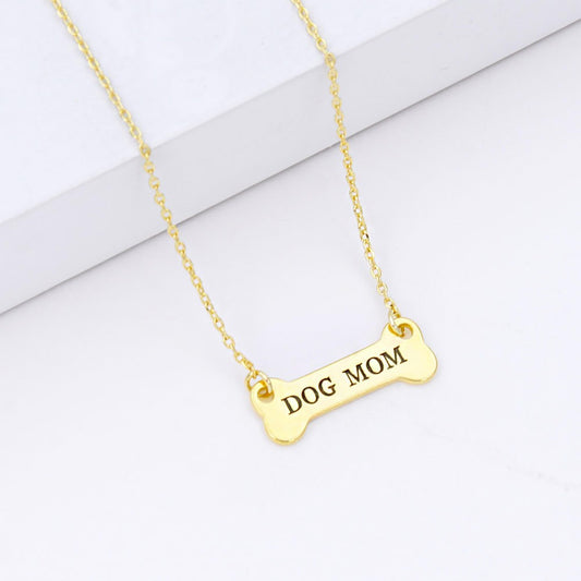 Dainty Chain Link Necklace Featuring Dog Bone Pendant