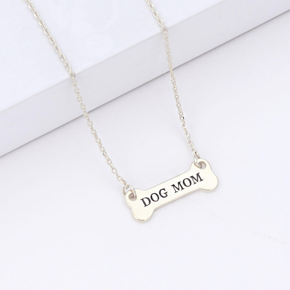 Dainty Chain Link Necklace Featuring Dog Bone Pendant