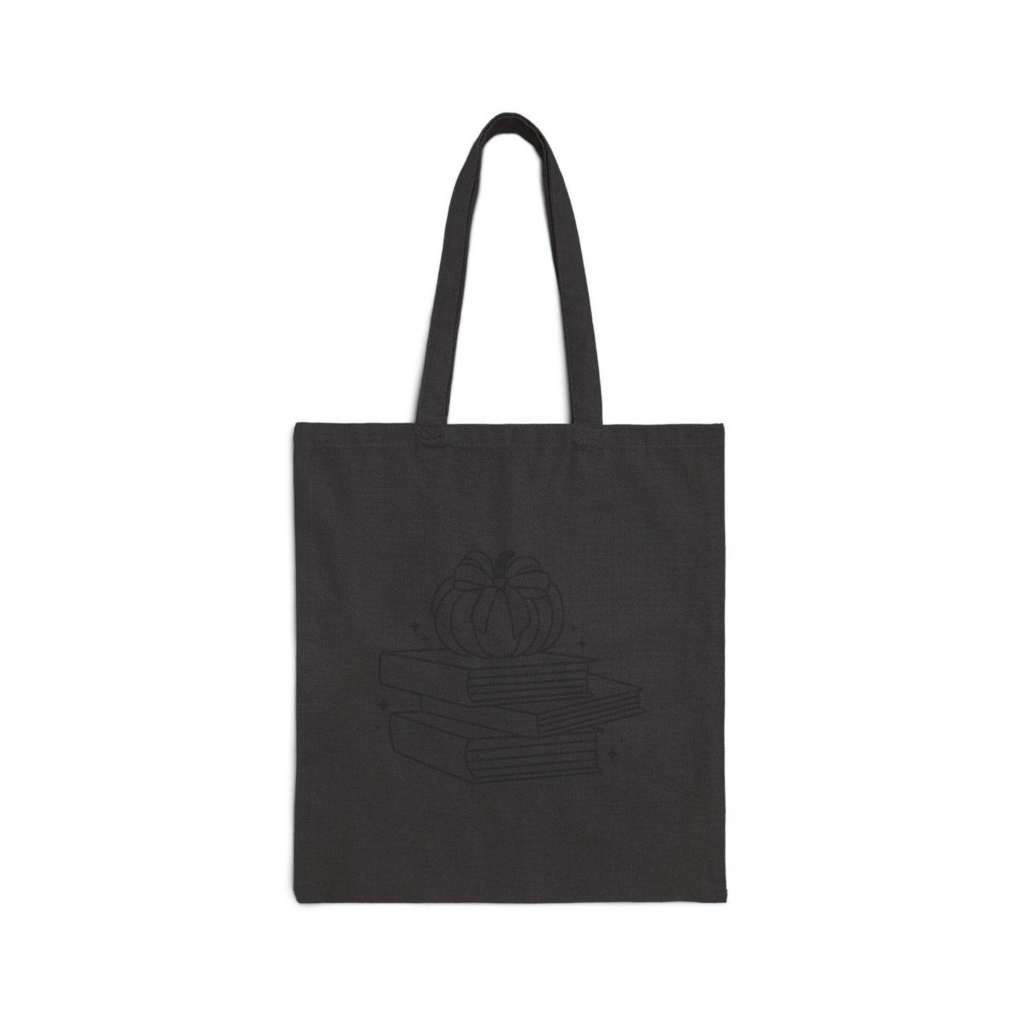 Books and Pumpkin Cotton Canvas Tote Bag