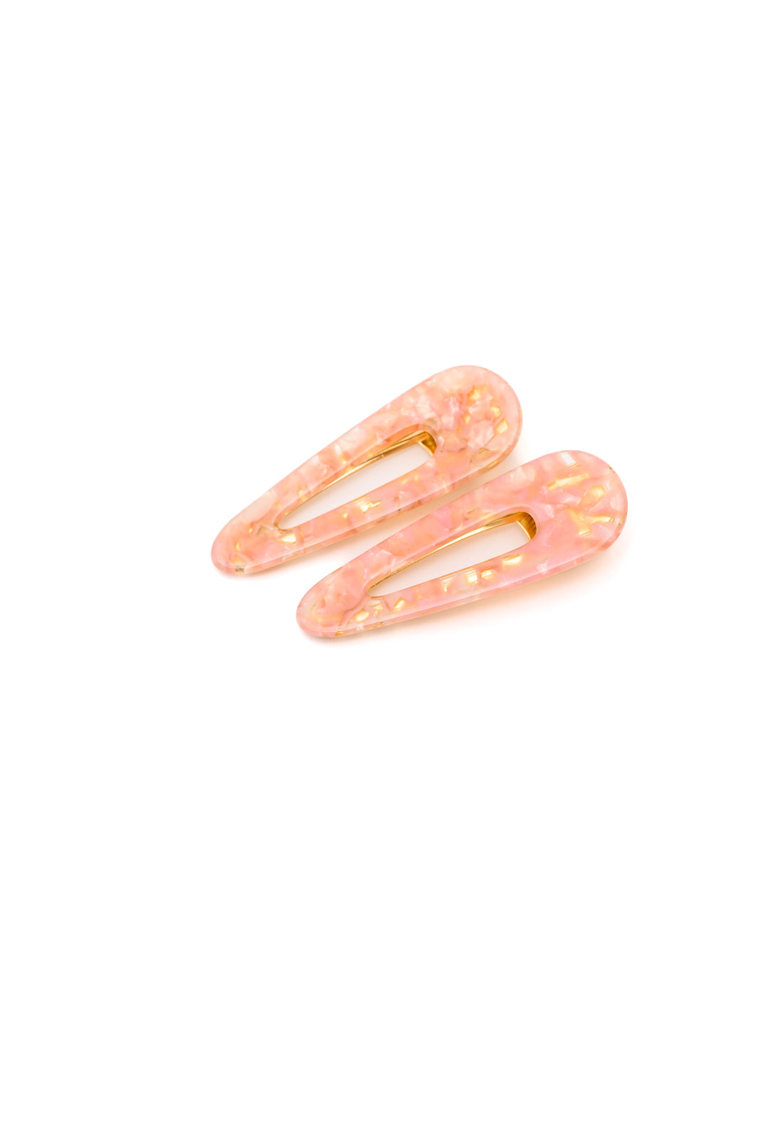 2 Pack Teardrop Hair Clip in Pink Shell - OS - Womens