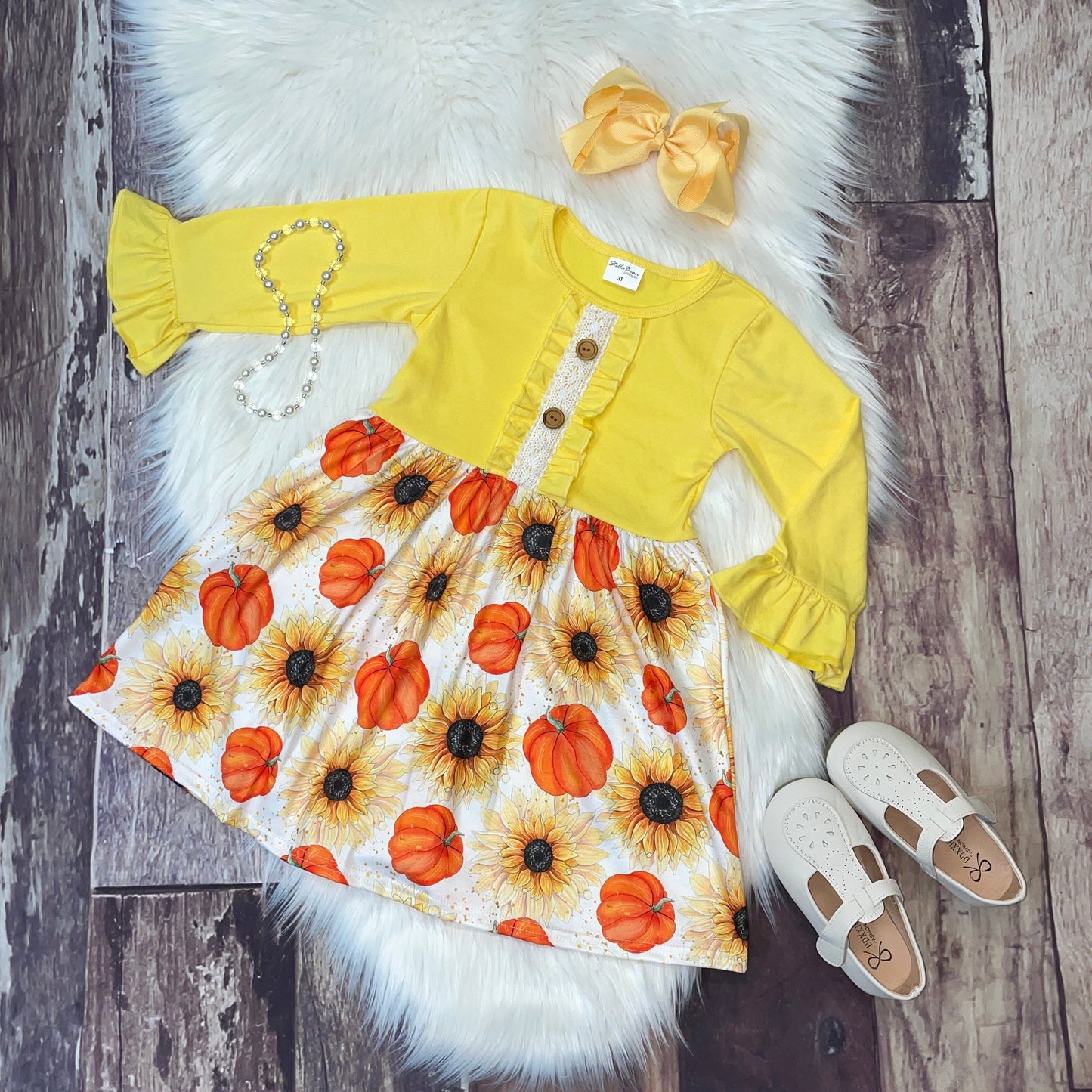 Sunflowers & Pumpkins Fall Mid Twirl Dress