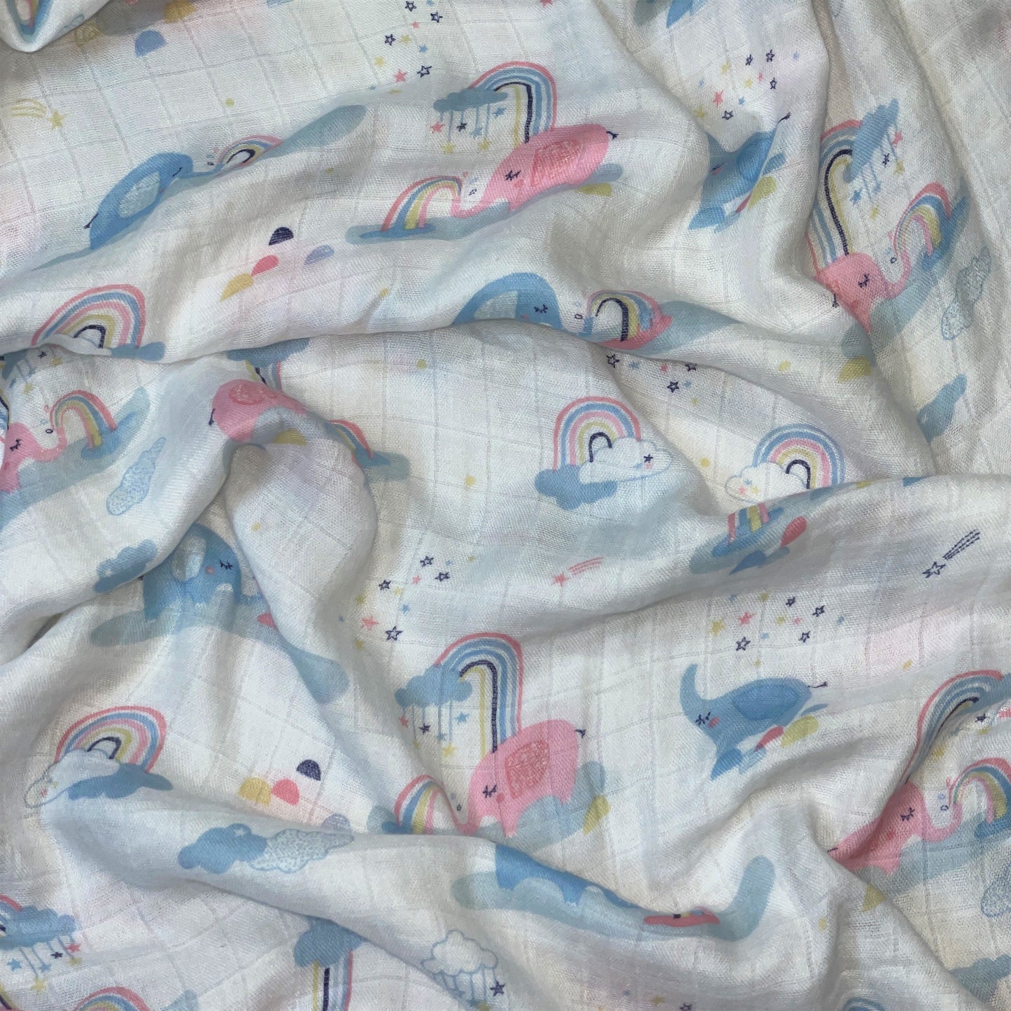 Extra Soft Bamboo Cotton Muslin Baby Blanket - Elephants