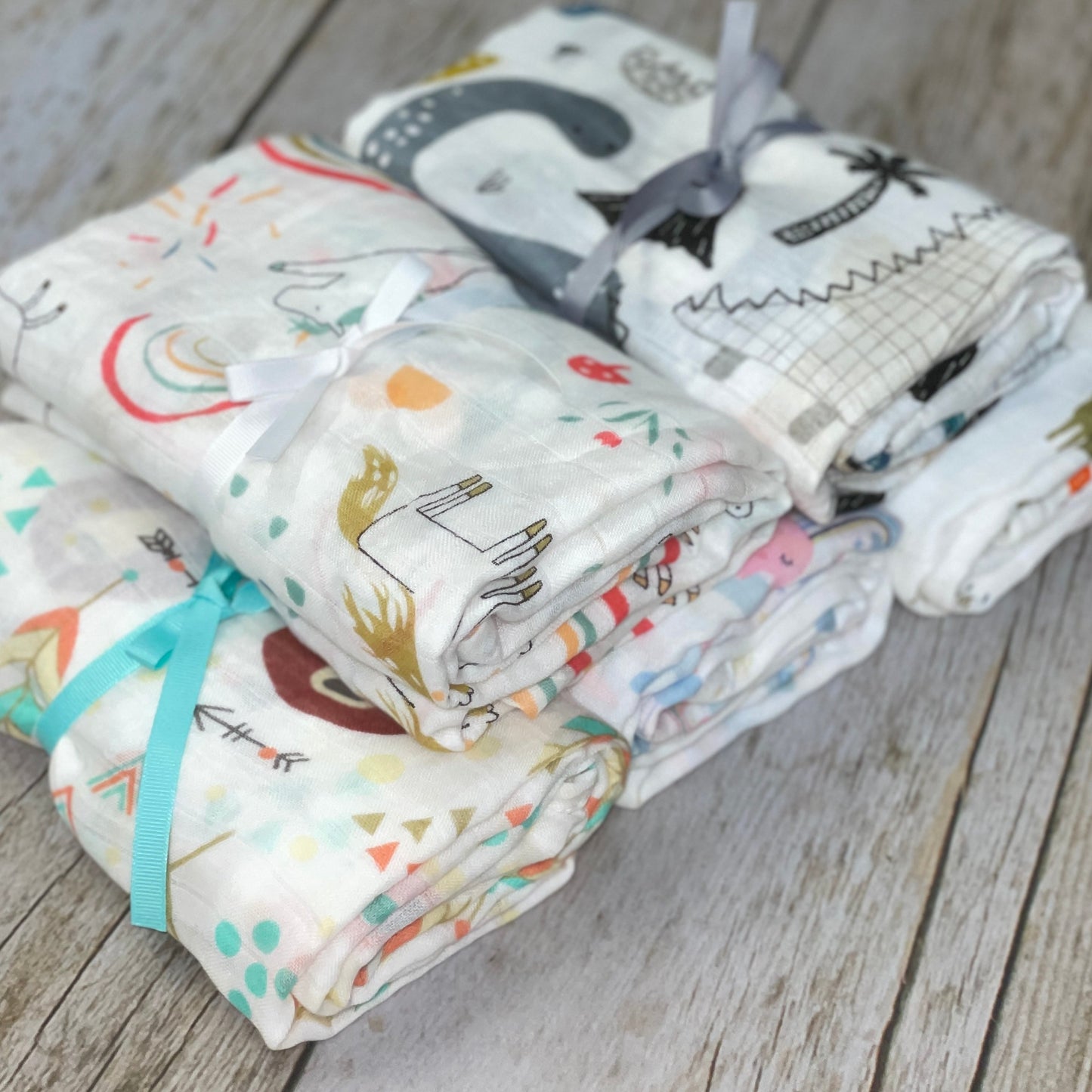 Extra Soft Bamboo Cotton Muslin Baby Blanket - Fox & Bear