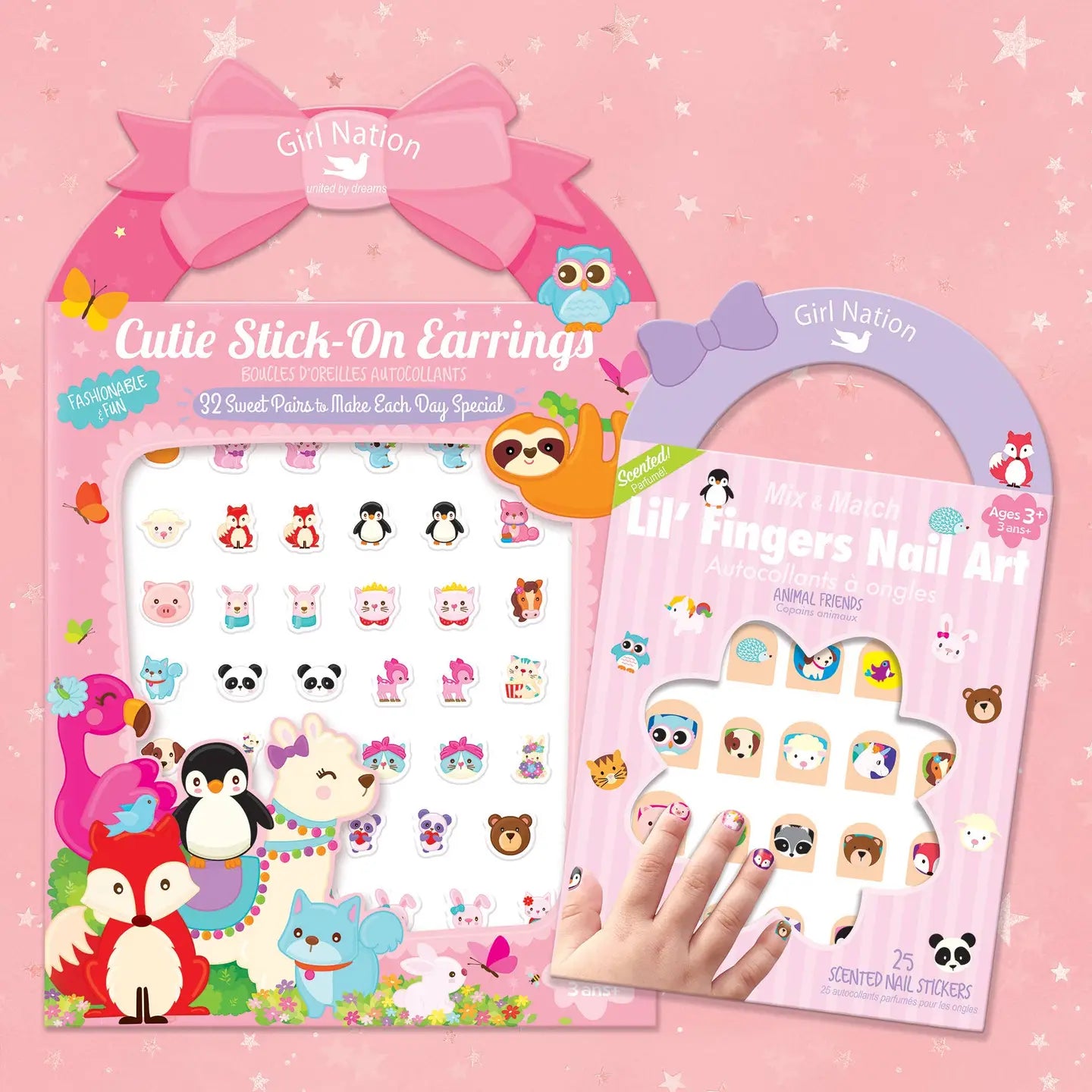 Cutie Stick-On Earring and Nail Sticker Gift Set- Animals