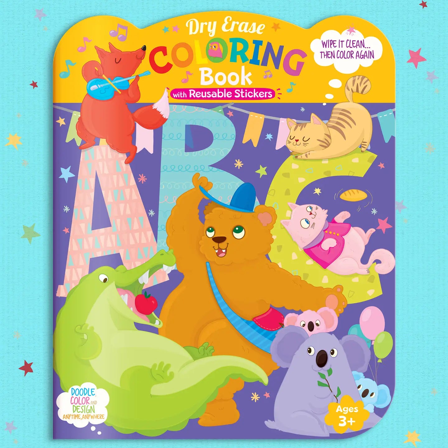 Glitter Abc Dry Erase Coloring Book & Crayon Gift Set