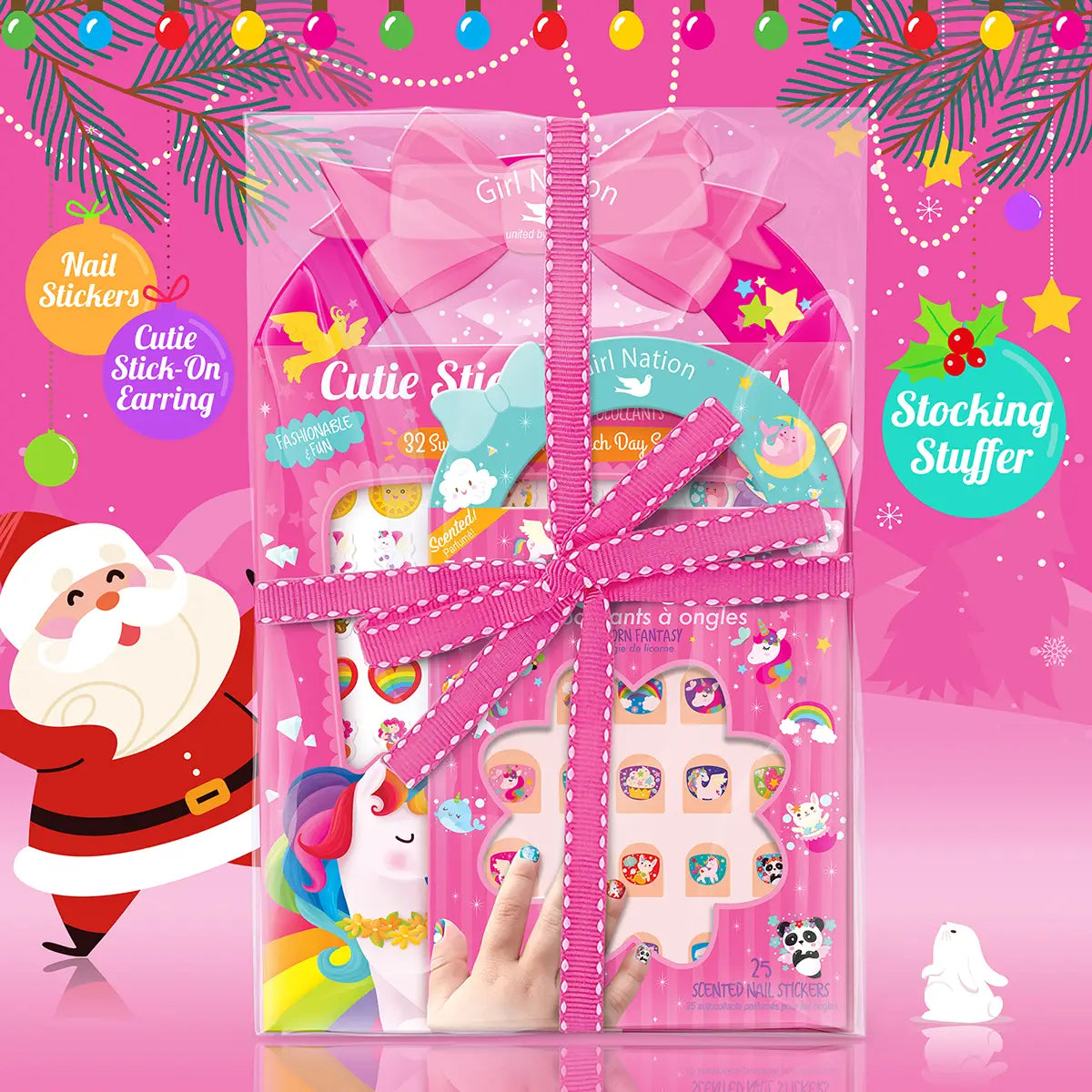 Cutie Stick-On Earring and Nail Sticker Gift Set- Unicorn