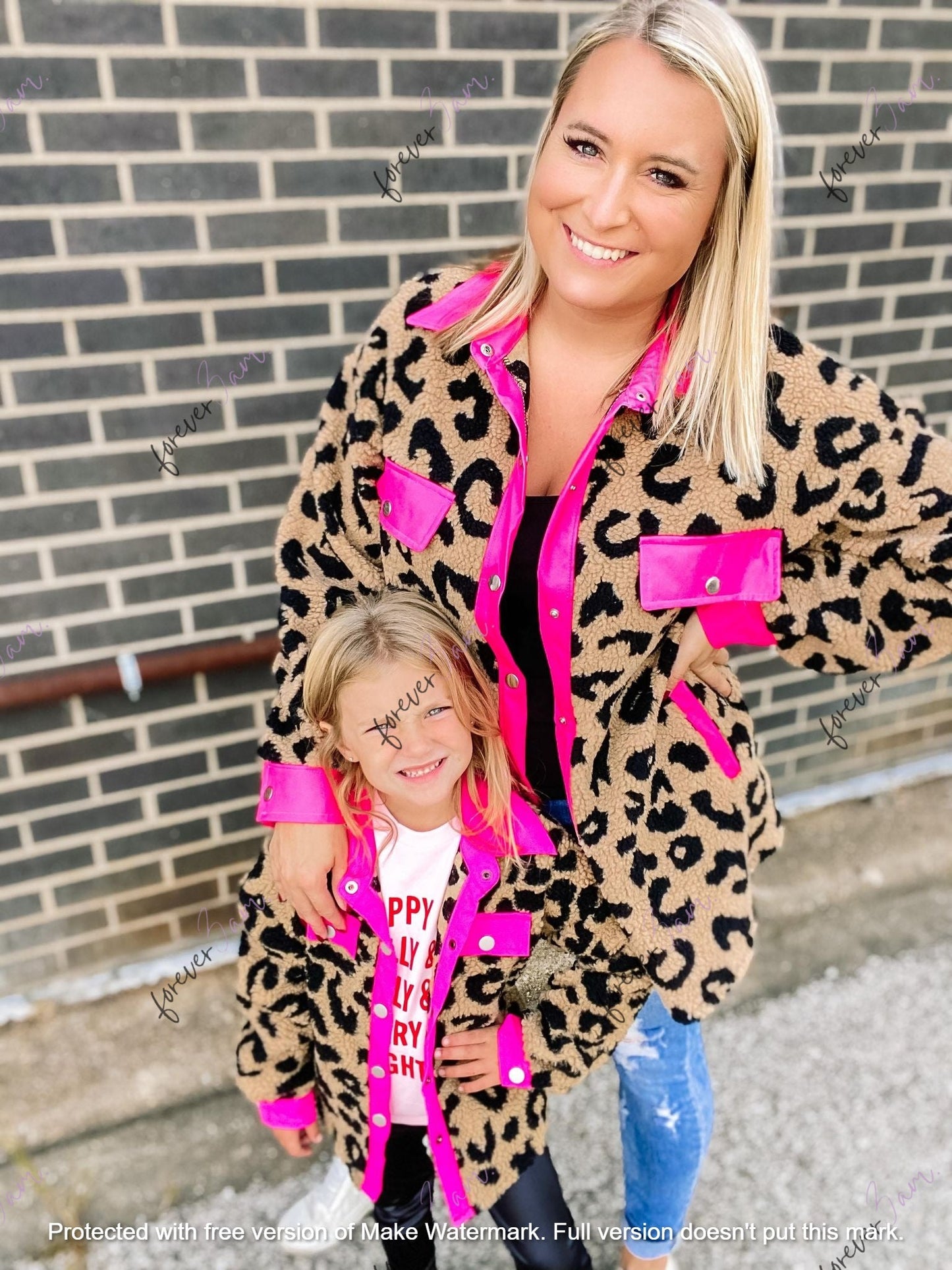 RTS: Leopard MOMMY AND ME Sherpa shacket-