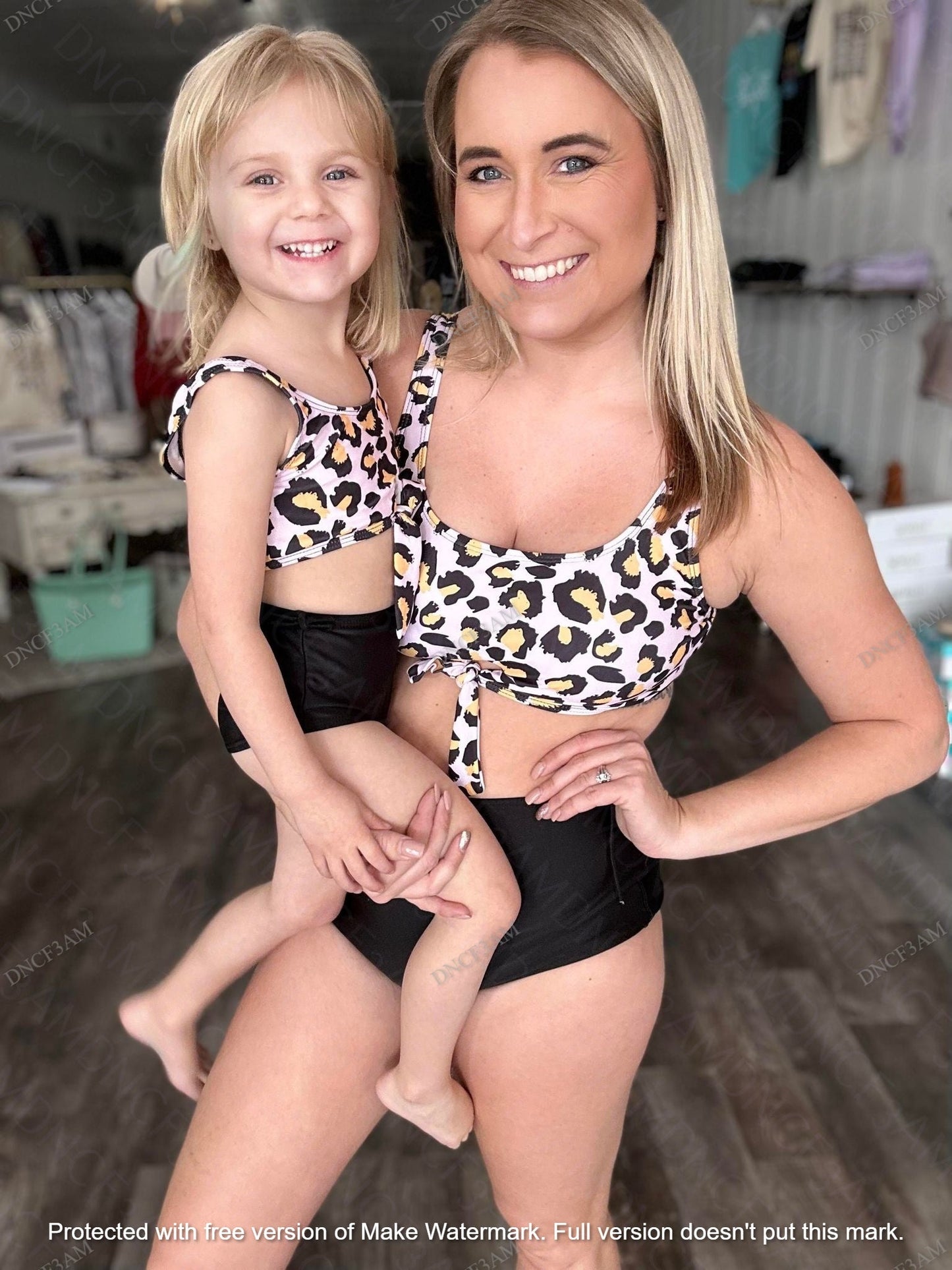 RTS: Mommy and Me Leopard 2-piece Swim