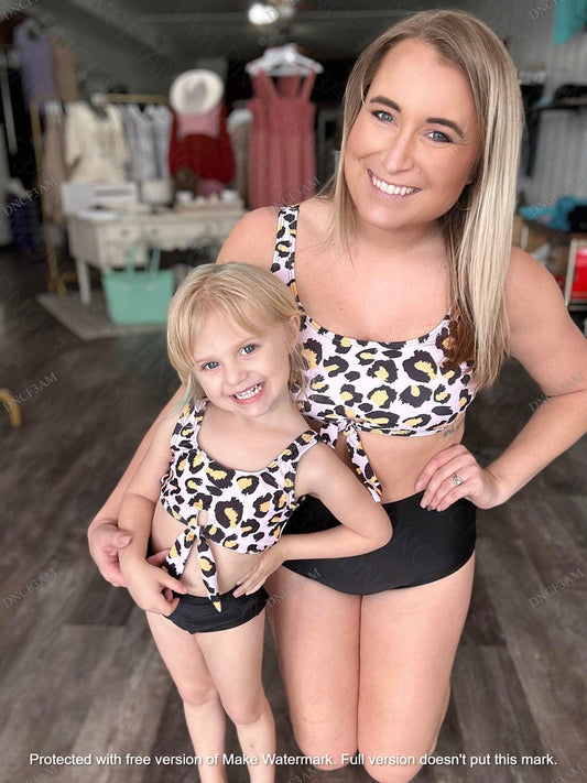 RTS: Mommy and Me Leopard 2-piece Swim