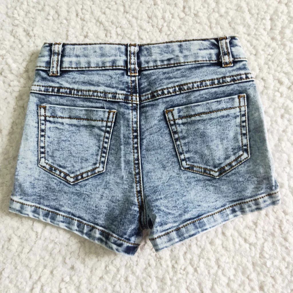 RTS: Girl's Denim Distressed Shorts-