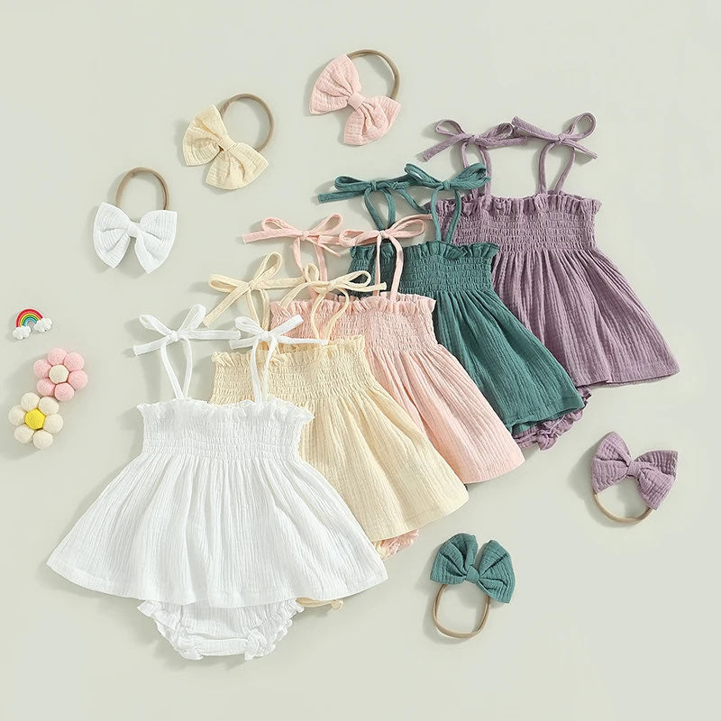 RTS: Dreamy Smocked 3-piece Set-