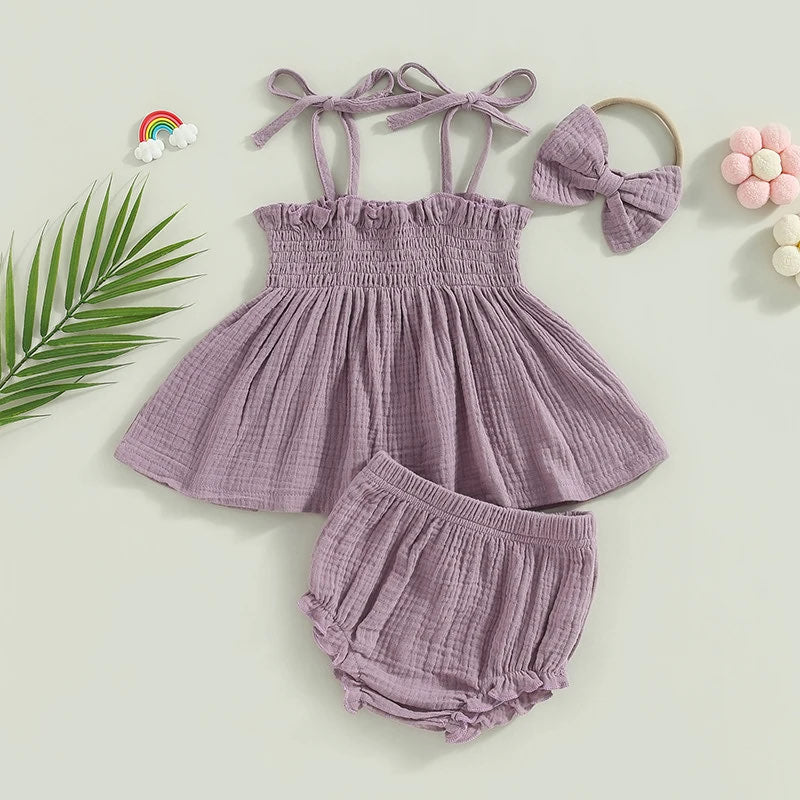 RTS: Dreamy Smocked 3-piece Set-