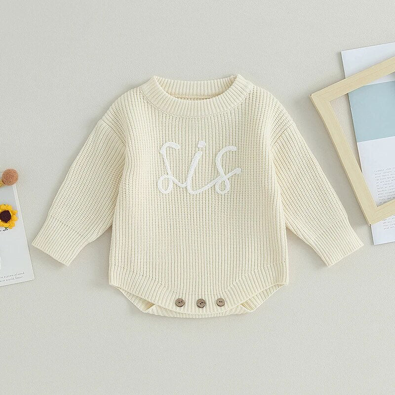 RTS: Sis Knitted Onesie or Sweater-