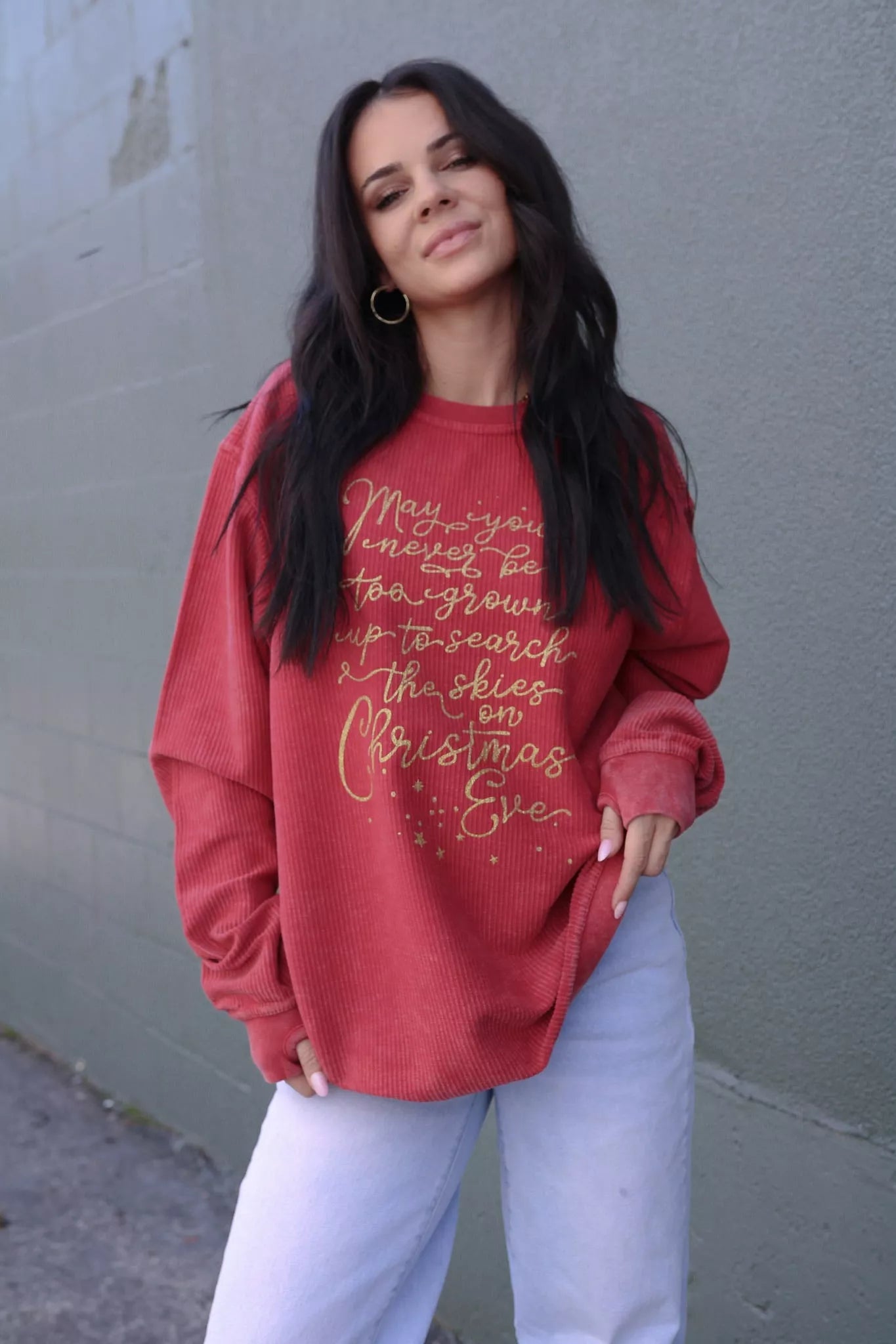 Christmas Eve | Red Comfy Cord | Sweatshirt