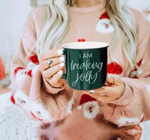 Funny Christmas Coffee Mugs Red & Green Ceramic Holiday Cups