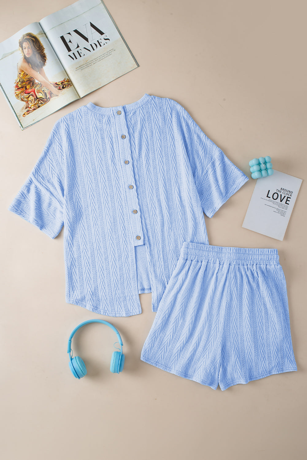 RTS The Lennox Light Blue Button Lounge Set-