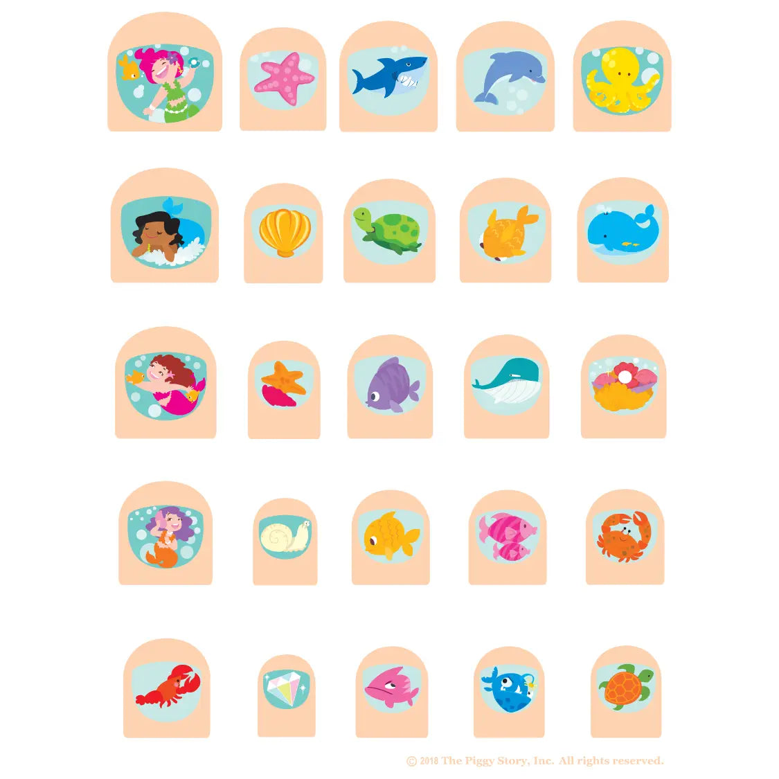 Cutie Stick-On Earring and Nail Sticker Gift Set- Mermaids