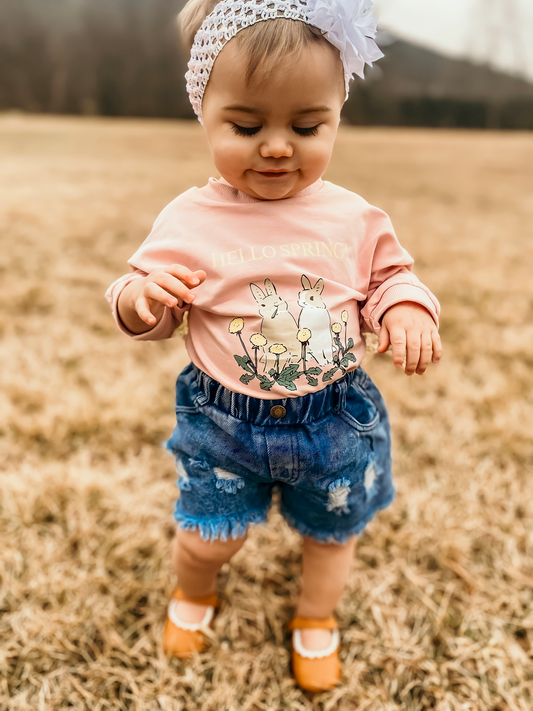 RTS Pink Hello Spring Romper