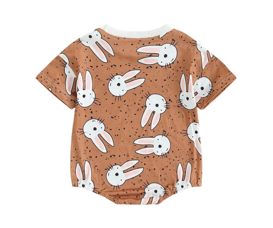 Brown Bunny Bubble Romper RTS