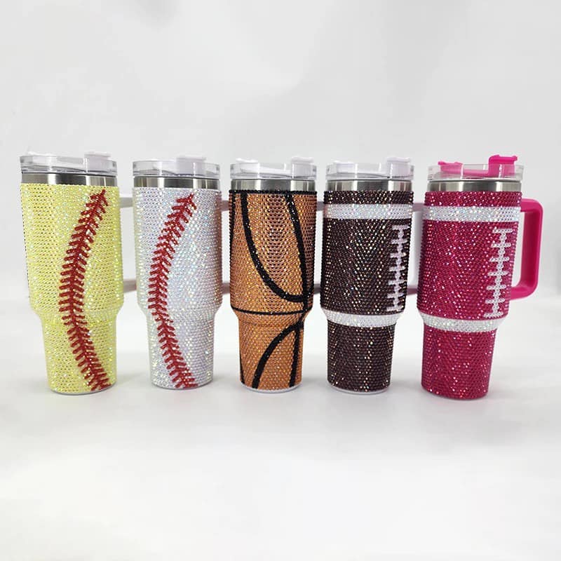 Sports Rhinestone Tumblers