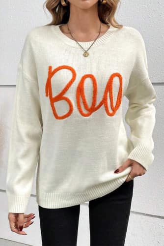 RTS: Rope Knit Women's Boo Sweater