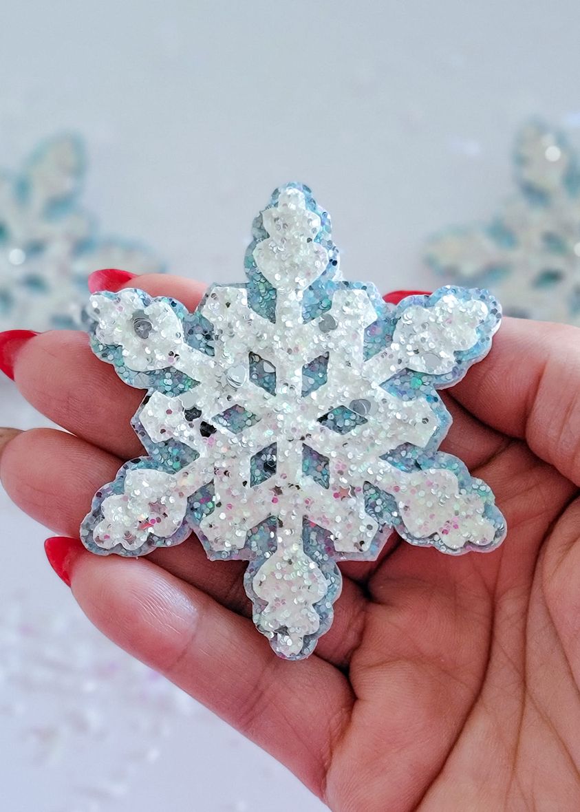 Icy Blue Snowflake Hairclip