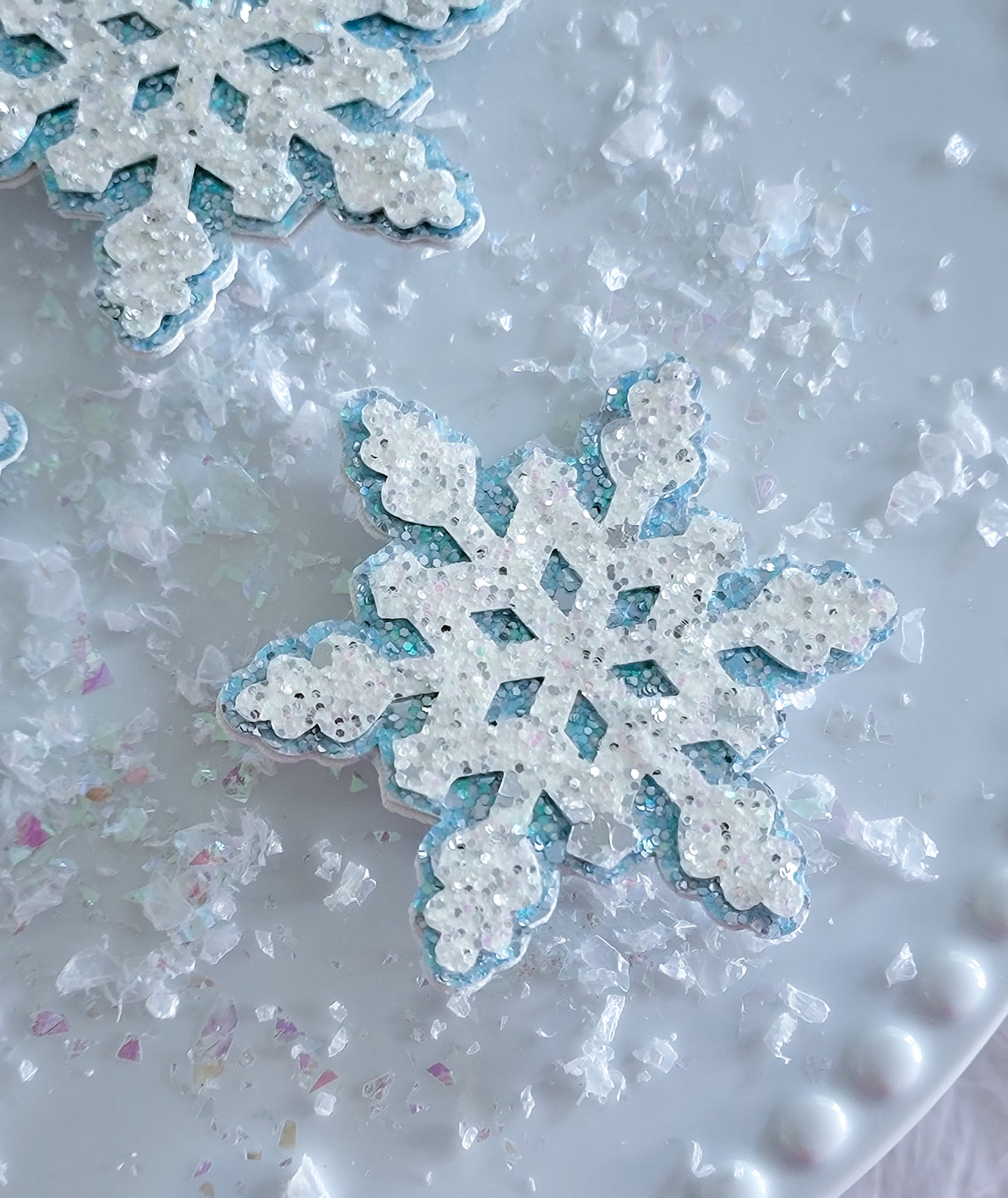 Icy Blue Snowflake Hairclip