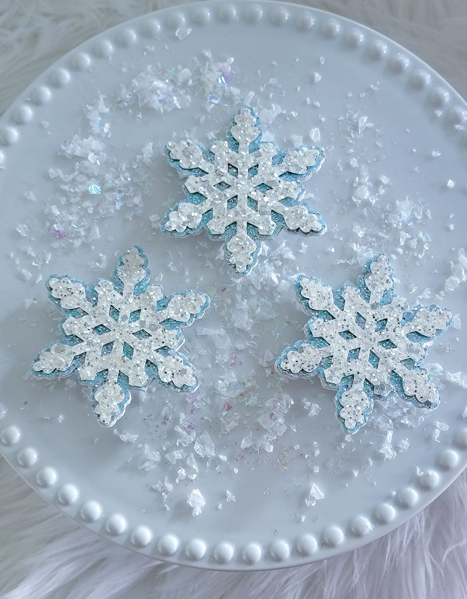 Icy Blue Snowflake Hairclip