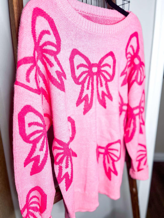 RTS: Pink Bow Sweater