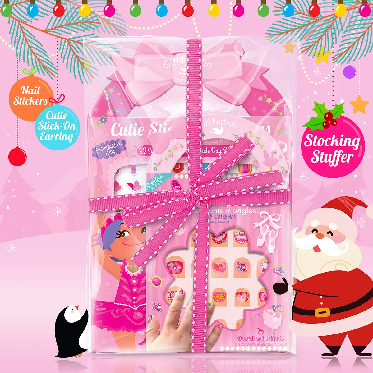 Cutie Stick-On Earring and Nail Sticker Gift Set- Ballerinas