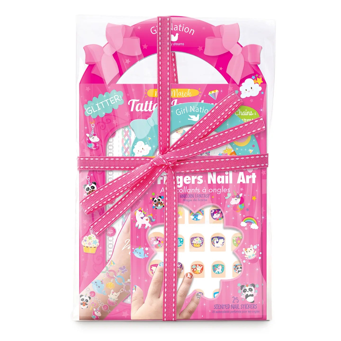 Tattoo Jewelry and Nail Sticker Gift Set- Unicorn Fantasy