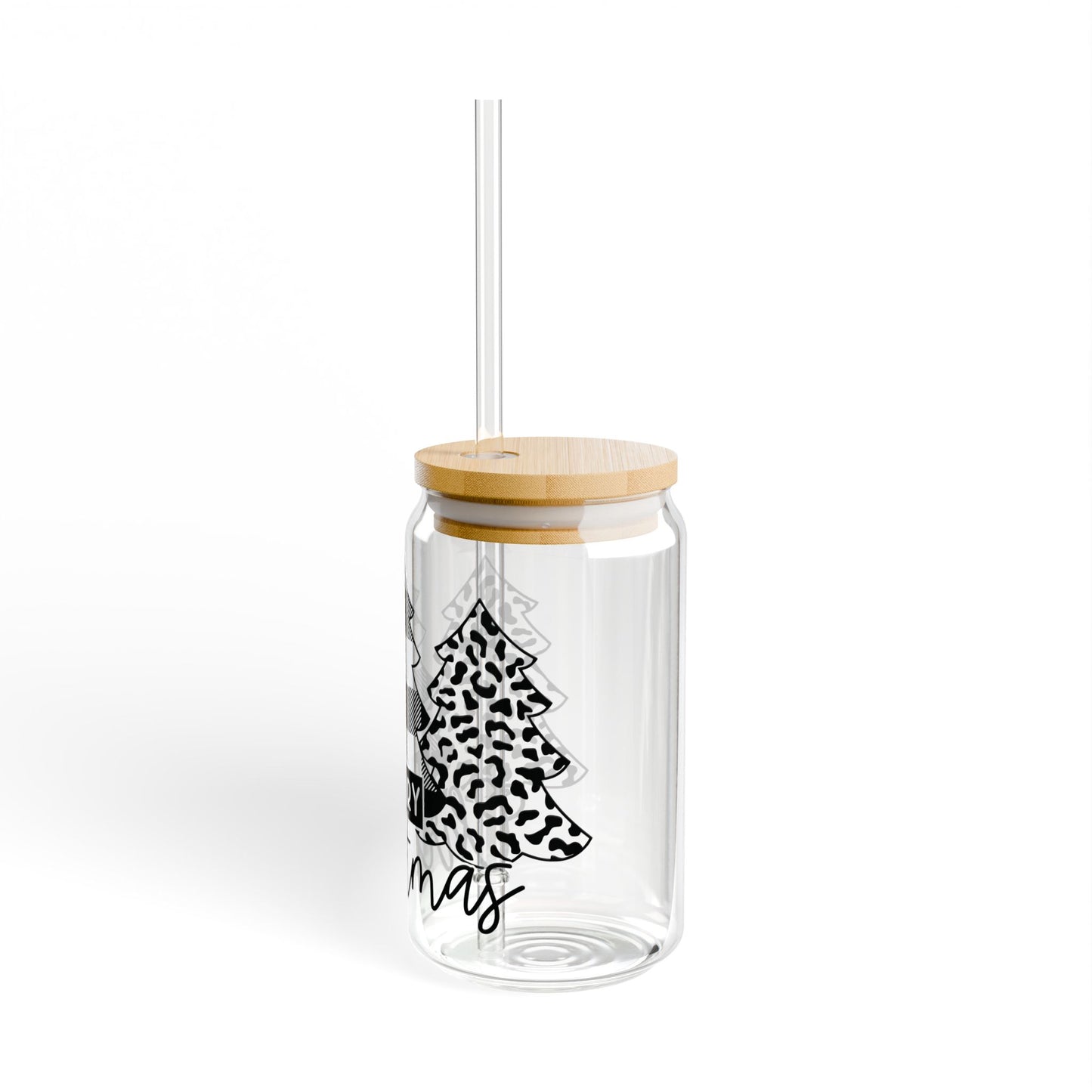 Black and White Tree, Sipper Glass, 16oz