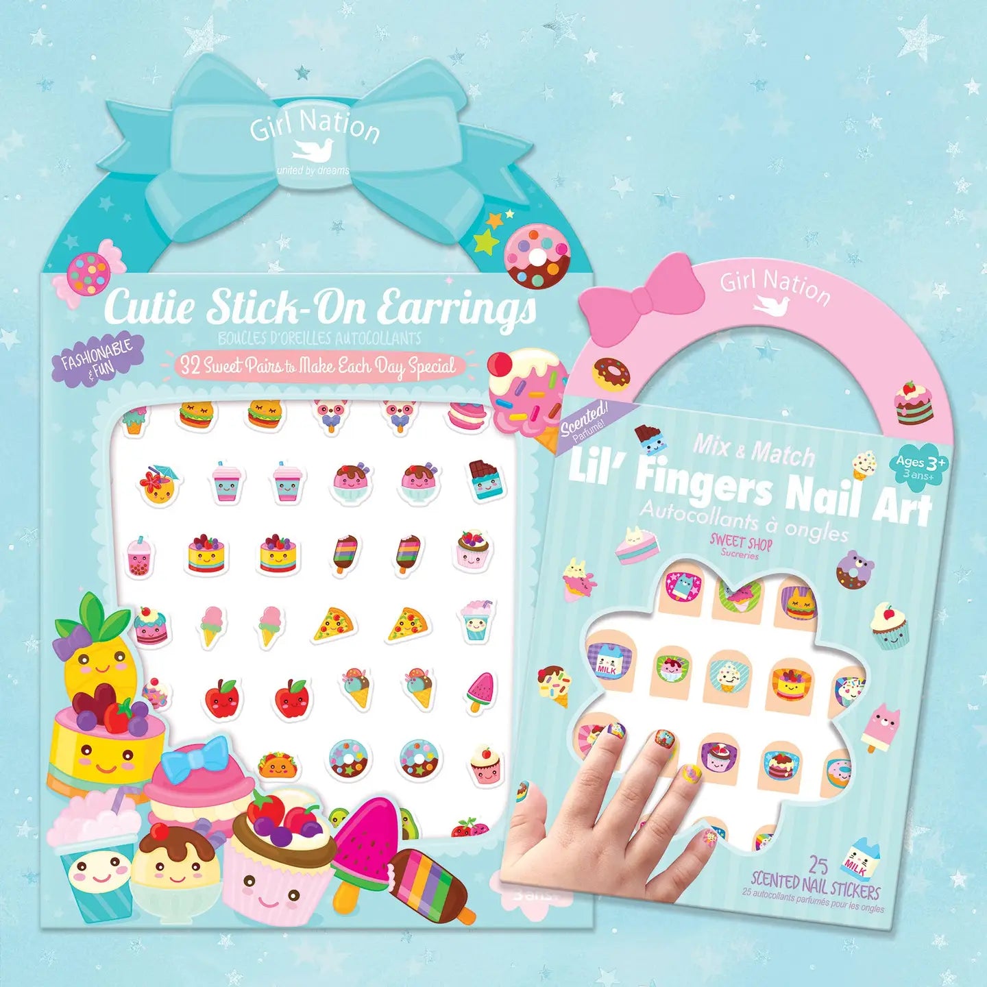 Cutie Stick-On Earring and Nail Sticker Gift Set- Sweet Shop