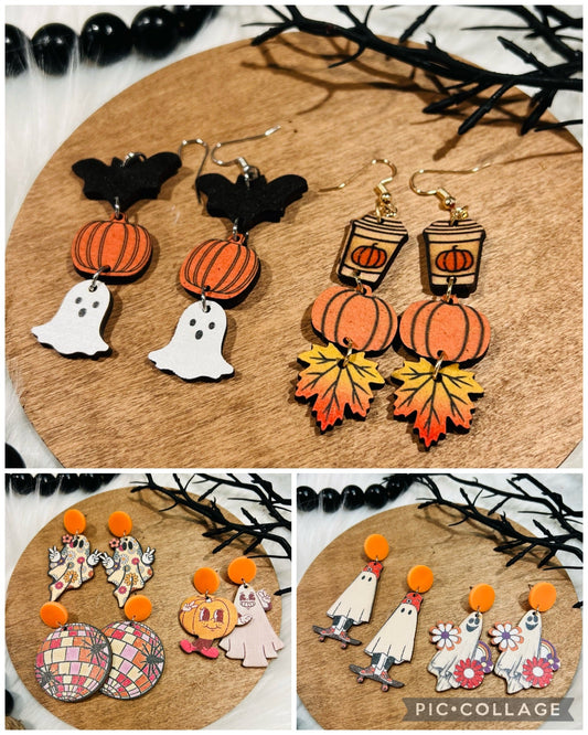 *RTS* Fall/ Halloween Wooden Earring