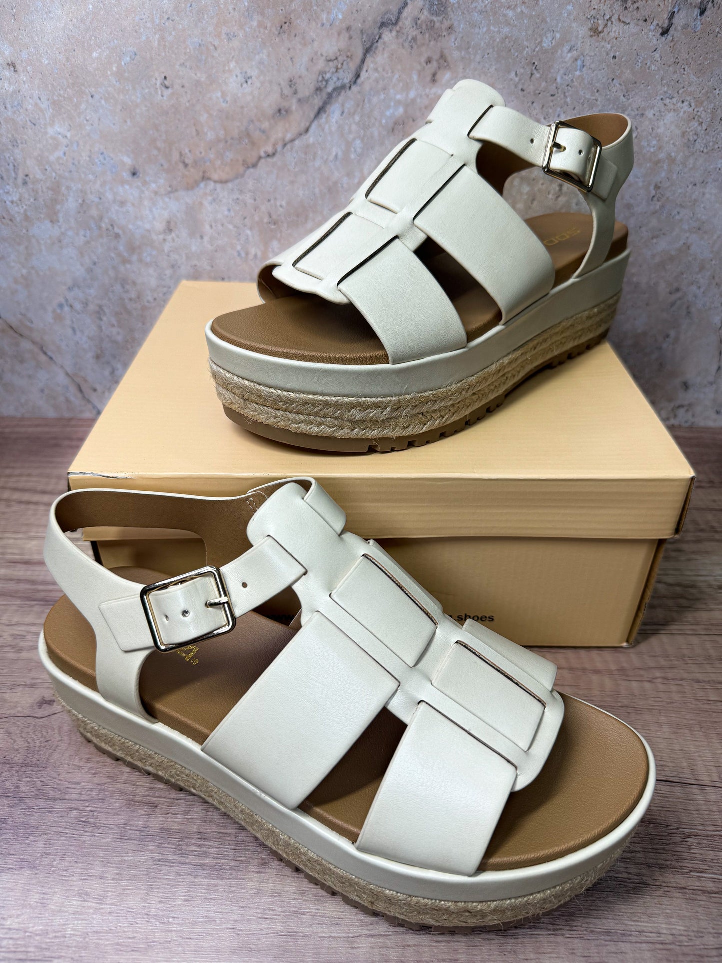 Bethani Sandal in Bone