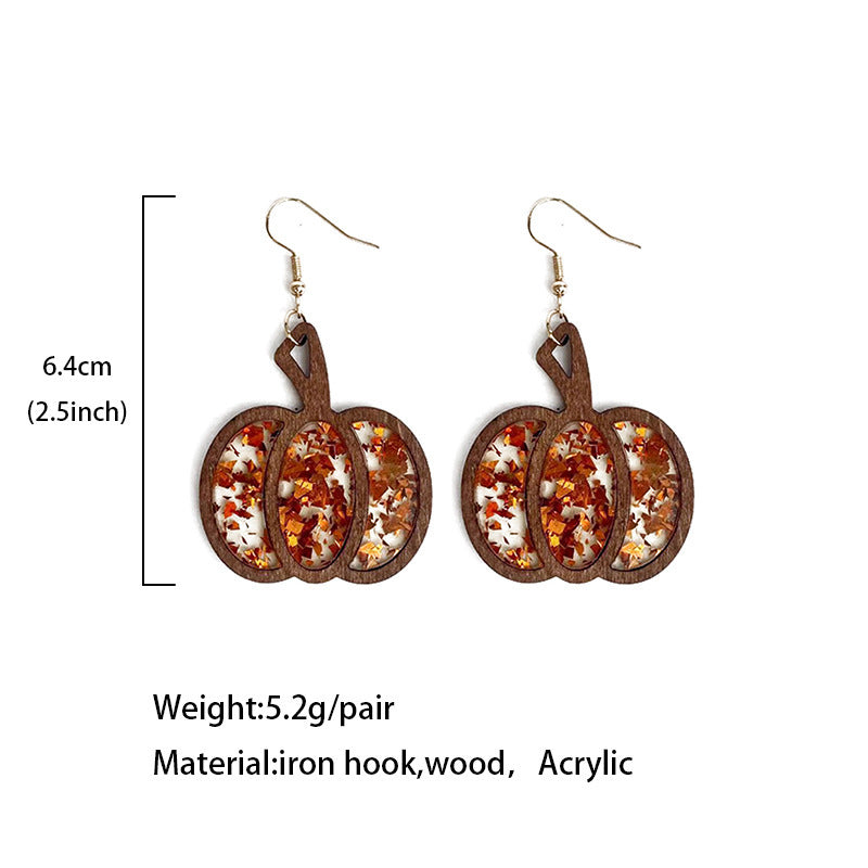 Glittery Pumpkin Earrings