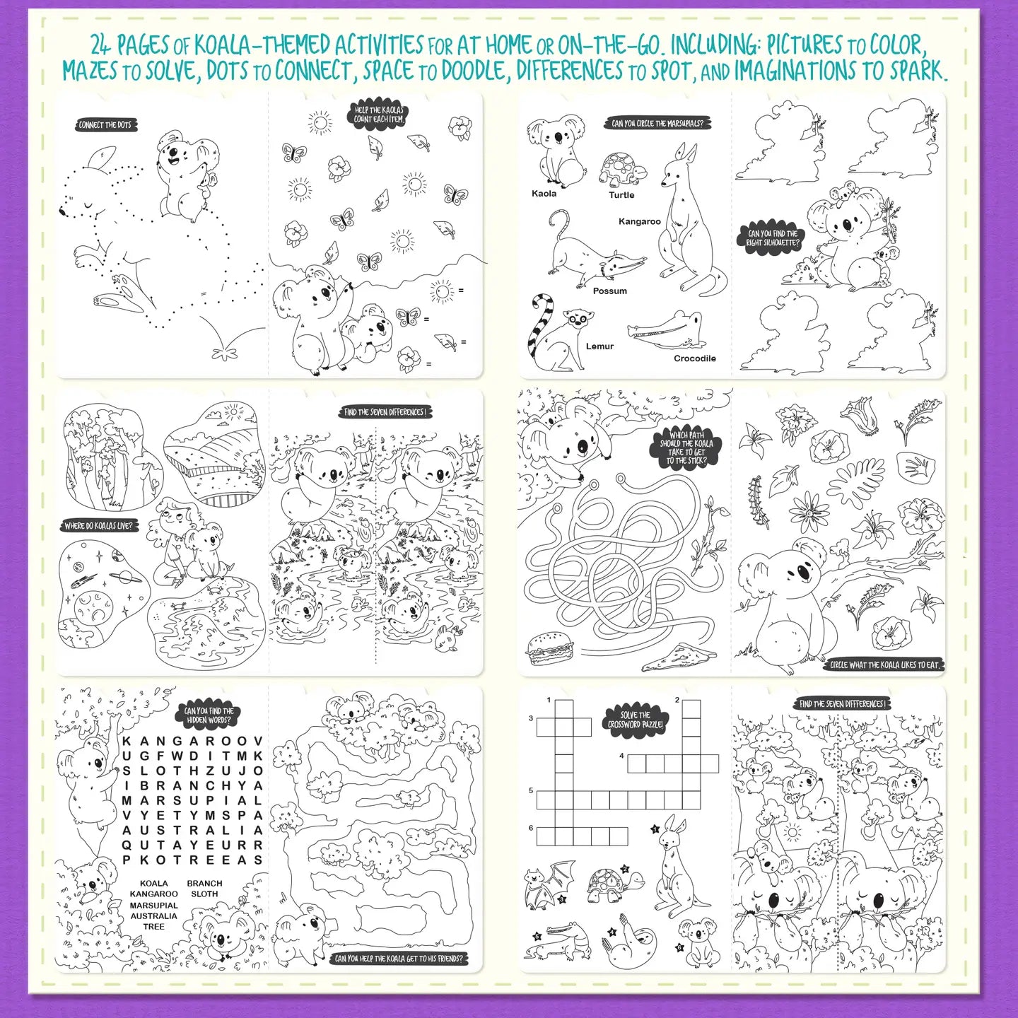 Koala Adventures Coloring Activity Gift Pack For Kids