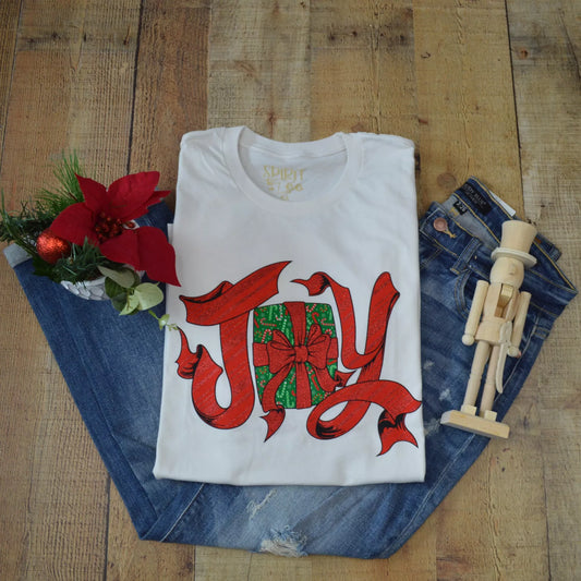 Joy Ribbon - Christmas Tee