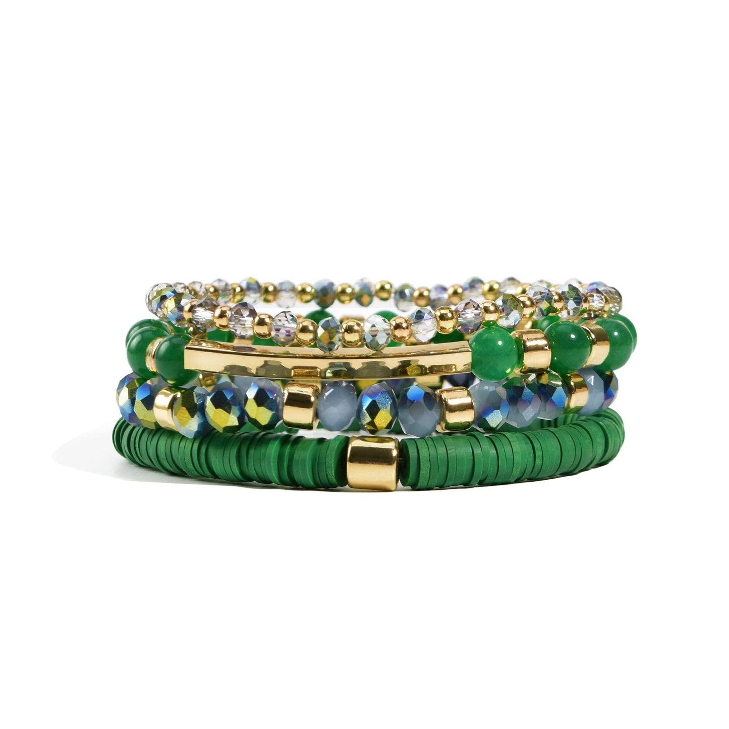 *RTS* Go Green Heishi Bead Bracelet Stacks