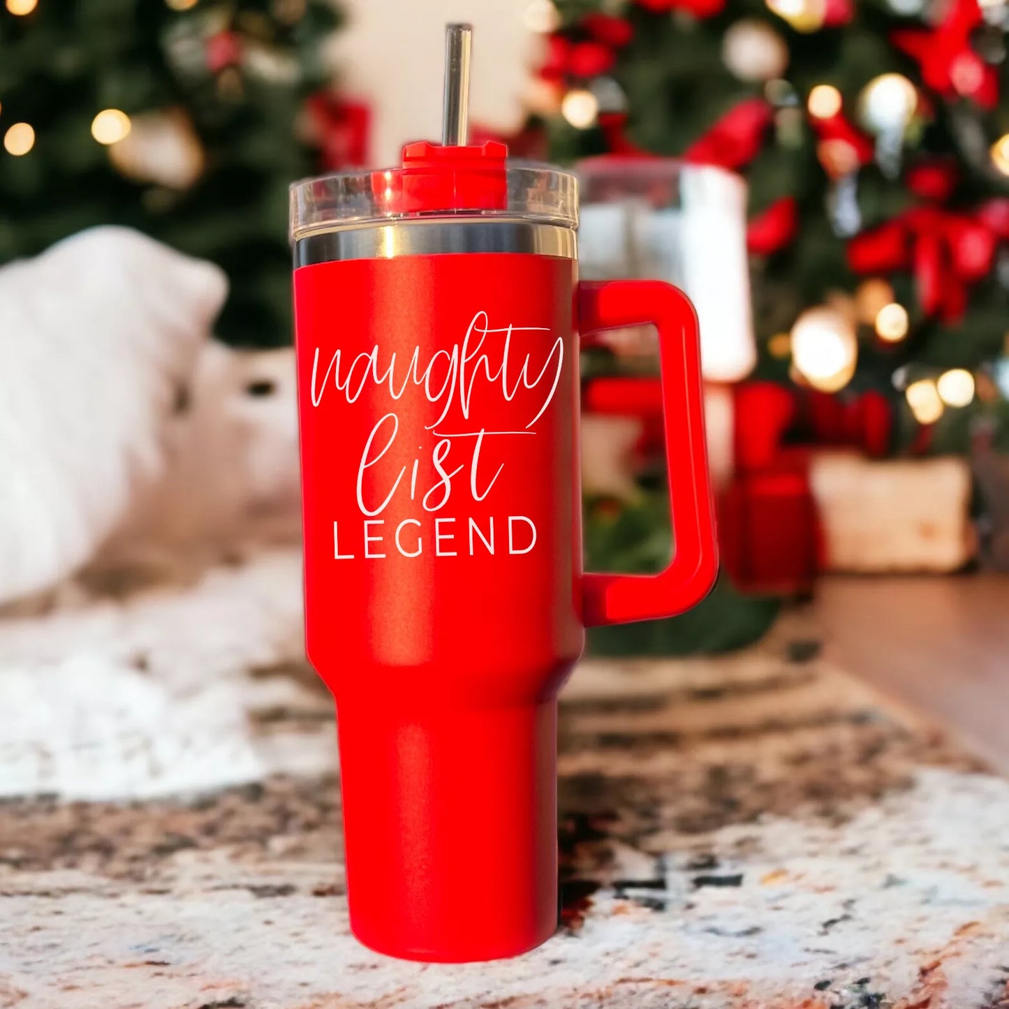 Funny Christmas Gifts for Parents, Holiday Travel Mugs, 40 oz Christmas Tumblers with Handle, Lid & Straw