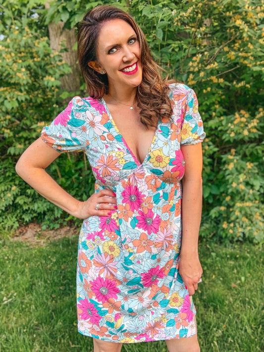 RTS: Floral boho dress-