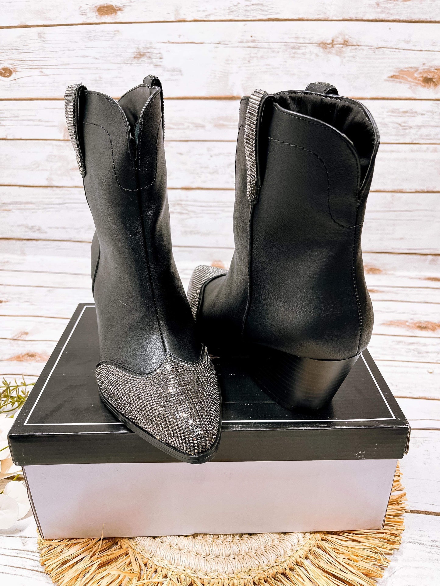 Rhonda Rhinestoone Boot in Black