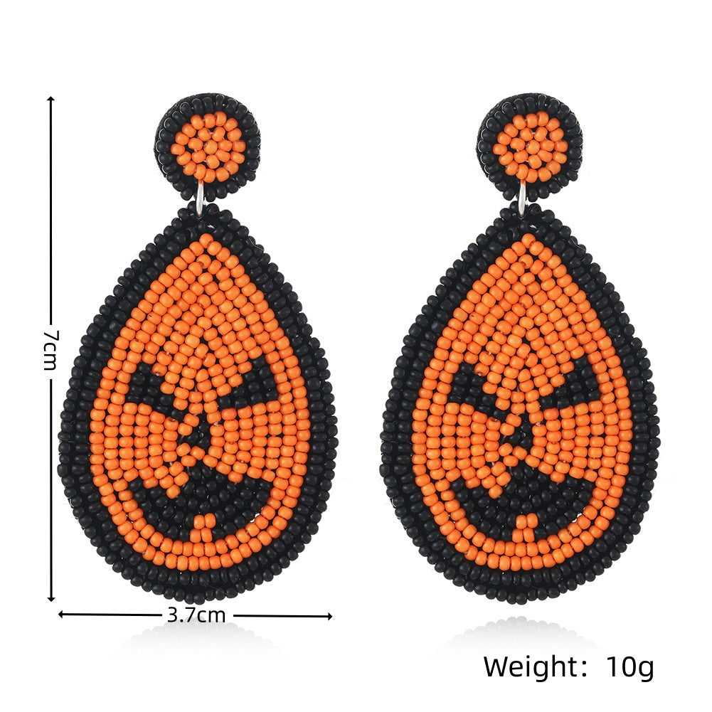 *RTS* Beaded Pumpkin Earrings