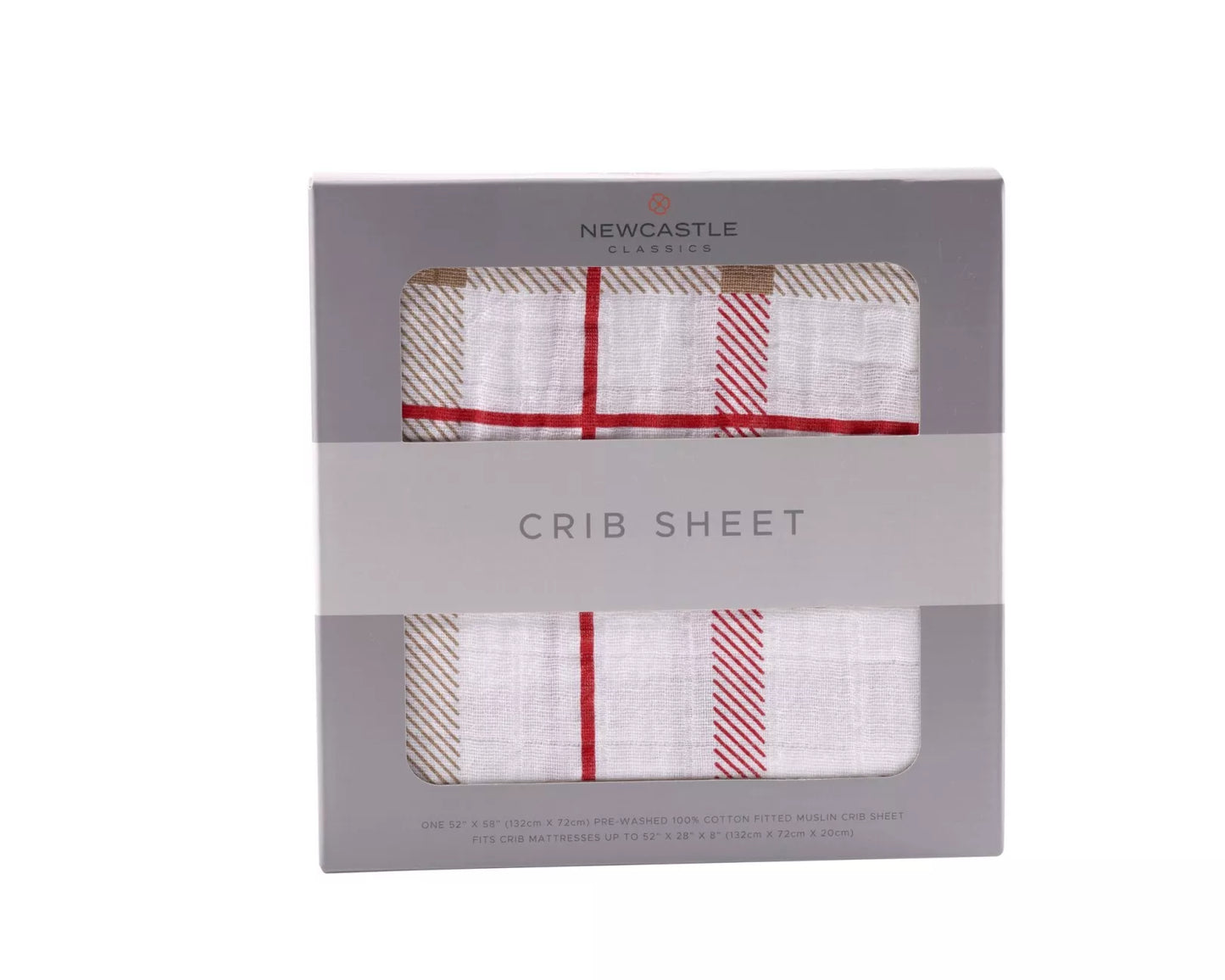 Plaid Cotton Muslin Crib Sheet