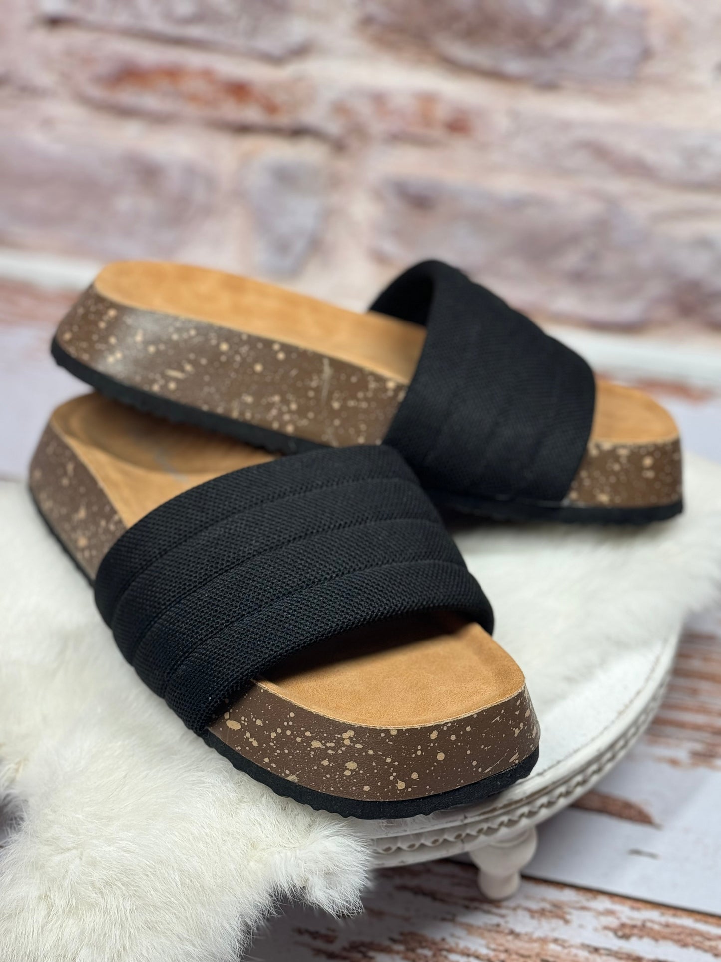 Chloe Chunky Slide in Black