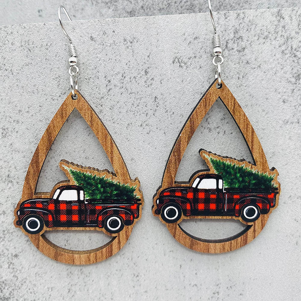 *RTS* Holiday Wood Teardrop Dangles